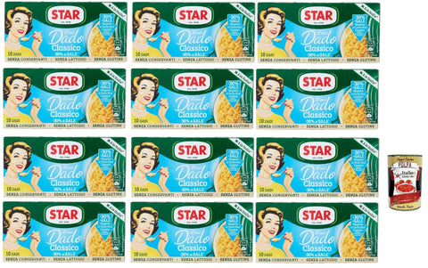 Star il mio Dado Classico -30% di Sale 10 Dadi, Suppenwürfel Brühe klassisch reich an Geschmack mit -30% salz, 12x 100 g + Italian Gourmet polpa 400g