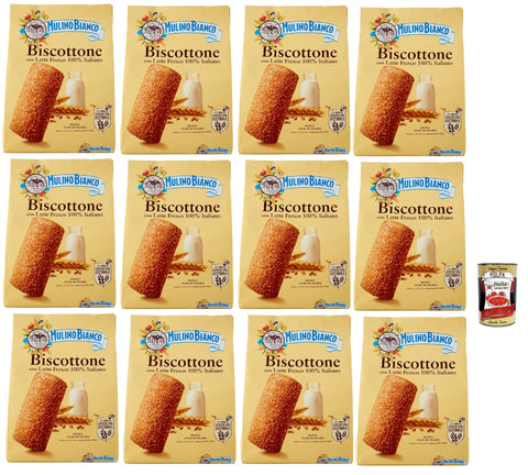 Mulino Bianco Biscottone Biscotti con Latte Fresco 100% italiano, Kekse mit frischer Milch 100% Italienisch, biscuits cookies 12x 700 g + Italian Gourmet polpa 400g