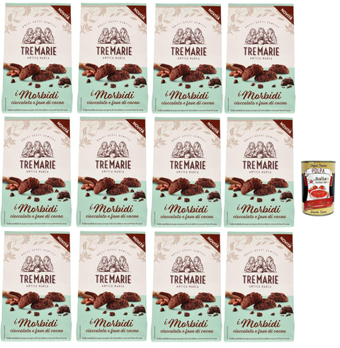 Tre marie biscotti, i morbidi cioccolato e fave di cacao, Schokolade und Kakaobohnen biscuits Kekse 12x 300 g + Italian Gourmet polpa 400g