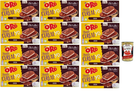 Oro Saiwa Vitasnella, Cereal Yo On Cacao, Müsli und mageres Kakaokekse mit weicher Joghurtfüllung, Faser- und Magnesiumquelle, 12x 253g (enthält 5 Einzelpotten von 50,6g) + Italian Gourmet polpa 400g