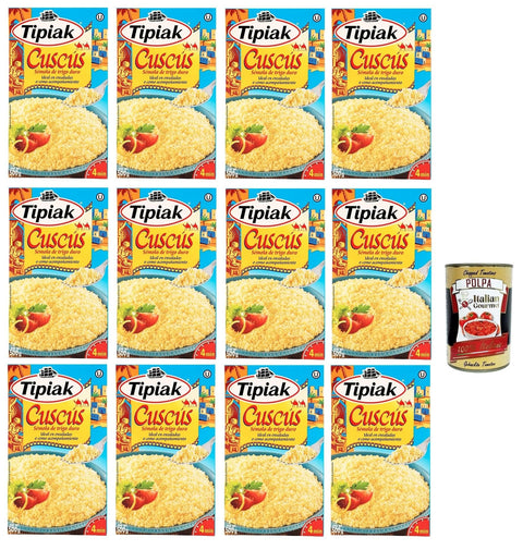 Tipiak Cous Cous 12x 500gr + Italian Gourmet Polpa di Pomodoro 400g Dose