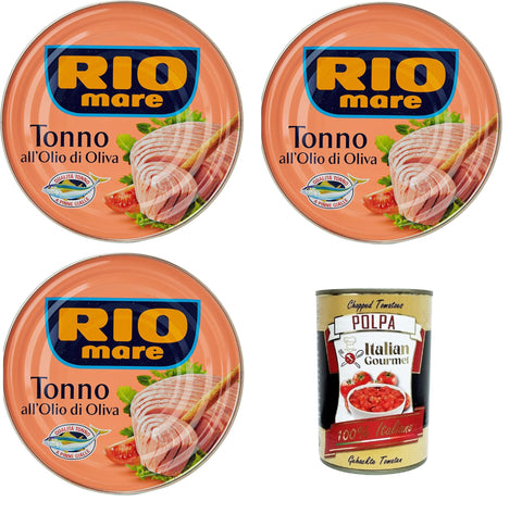 Rio Mare -Tonno All'Olio Di Oliva Thunfisch in Olivenöl - 3x 500 G+ Italian Gourmet polpa 400g