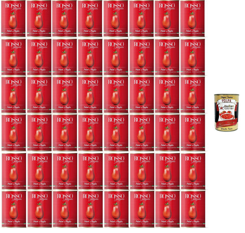 Rosso Gargano Pomodoro pelato di Puglia Geschälte Tomaten aus Apulien 48x400gr + Italian Gourmet polpa 400g