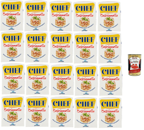Parmala Chef Besciamella, Klassische Bechamelsauce, 20 x 200 ml, Mit Natürlichen Zutaten, Kochfertig, + Italian Gourmet polpa 400g