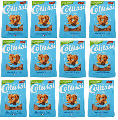 12x Colussi Biscotti Frollino con Cioccolato in Pezzi Butterkekse mit Schokoladenstückchen Kekse Biscuits 300g