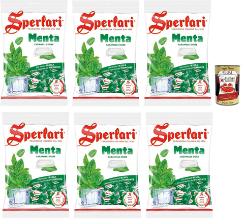 Sperlari Menta, Caramelle alla menta, Münzbonbons, lollies Süßigkeiten. 6x 500g + italian Gourmet polpa 400g