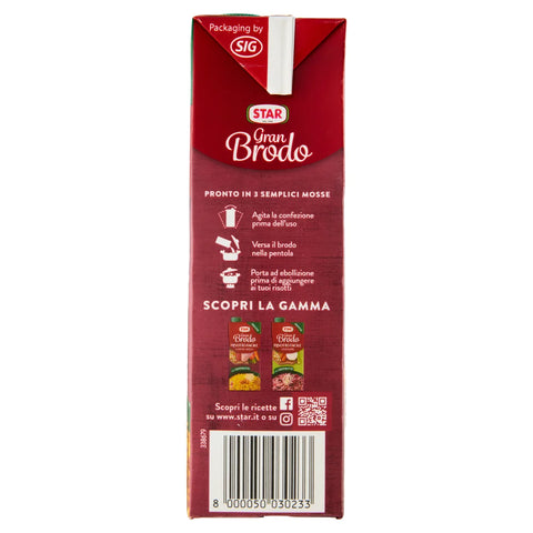 6x Star Gran Brodo Risotto Facile Carne Mista con Soffritto Einfache Fleischbrühe für Risotto (gemischtes Fleisch) mit Soffritto, 1000 ml