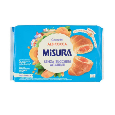 8x Misura Dolcesenza Cornetti all'Albicocca Extra Aprikosenfüllung – Extra Geschmack – Ohne Zuckerzusatz