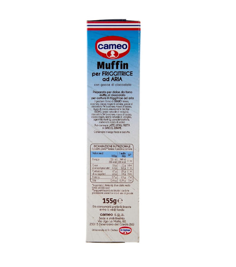 3x Cameo Preparato per Muffin per friggitrice ad aria con gocce di cioccolato Muffin-Backmischung für die Heißluftfritteuse mit Schokostückchen, 155 g