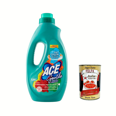 ACE Candeggina Gentile Bleach, Delicate, Feinbleichmittel für farbige und empfindliche Produkte 0.95 Litres italienisch Original