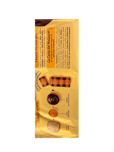 ACE+ Kategorien Fisarmoniche Cioccolato 6x 296g Italienisches Frühstücksgebäck mit Schokoladencreme, 8 Stück pro Packung, süßes Gebäck für Milch