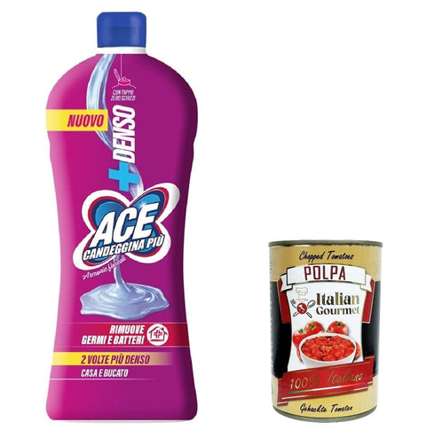 ACE Wäschepflege 6x ACE Candeggina Più Denso Squeeze Aroma Floreale, dickes Bleichmittel, blumiges Aroma 1Lt + Italian Gourmet polpa 400g 8001480703148