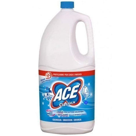 ACE Waschmaschinen REINIGUNGSMITTEL FLÜSSIGKEIT WASCHMASCHINE CLASSICO ACE 4 LITER BLEICHMITTEL DOPPELT AKTION WÄSCHEREI 8001480021044