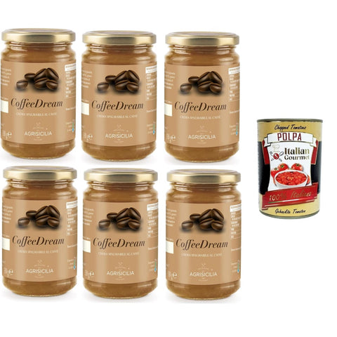 Agrisicilia CoffeeDream Kaffeesahne Agrisicilia CoffeeDream streichfähige Kaffeecreme mit zartem Geschmack ideal für Sandwiches Frühstück und Desserts 6x330 g italienisch Original Pastasauce + 8032804040014