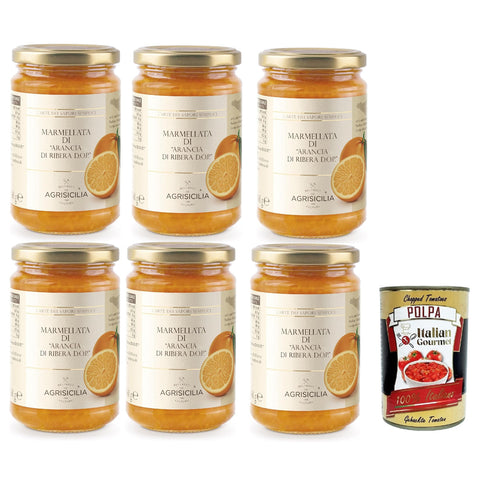 Agrisicilia Marmellata di Arancia,Orange Marmelade von Ribera D.O.P, hochwertige Zitrusfrüchte und ausgezeichnete Handwerkskunst zum Frühstück und Snack, 6x 360 g italienisch Original