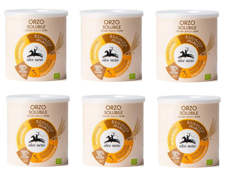 Alce Nero Orzo Solubile Biologico Lösliche Gerste Bio Produkt Kaffeeersatz 100% italienische Gerste organic 6x125g Original italienisch Getränk