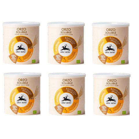 Alce Nero Orzo Solubile Biologico Lösliche Gerste Bio Produkt Kaffeeersatz 100% italienische Gerste organic 6x125g Original italienisch Getränk