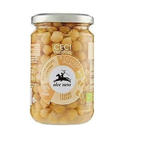Alce Nero Hülsenfrüchte & Bohnen Alce Nero Legumi Lessi Ceci Gekochte Hülsenfrüchte Bio-Kichererbsen Glas 300g 8009004908451