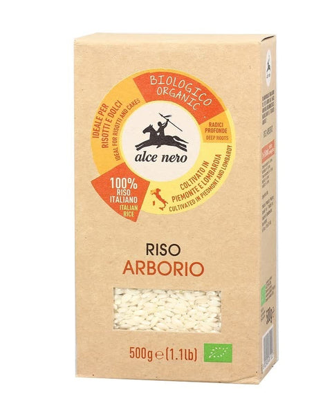Alce Nero Reis Alce Nero Riso Arborio Biologico Bio-Reis 100% Italienischer Reis Ideal für Risottos und Desserts Vakuumverpackung 500g 8009004811027