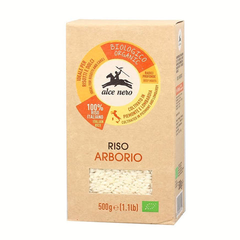 Alce Nero Riso Arborio Biologico Bio Reis 100% Italienischer Reis Ideal für Risottos und Desserts Vakuumverpackung 500 g italienisch Original