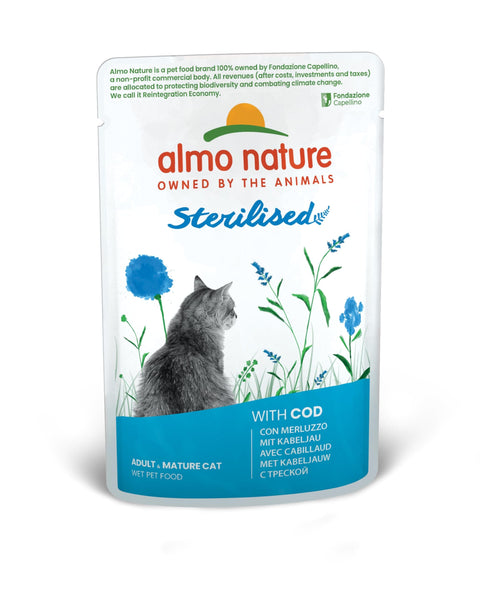 almo nature Trockenfutter almo nature Katzenfutter Cat Funktionelle Tasche sterilisiert mit Cod 30 x 70g