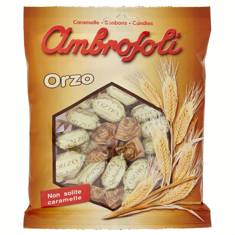 Ambrosoli Frucht- & Kräuterbonbons Ambrosoli Orzo Hartbonbons mit Gerste Geschmack Bonbons 150 g Beutel Frucht- & Kräuterbonbons italienisch Original 8006450022410