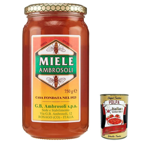 Ambrosoli - Honig Ambrosoli - Ambrosoli - Miscela Di Miele Di Fiori MILLEFIORI Blumenhonig -Mischung 750 G 6x italienisch Original Pastasauce + kostenlos polpa 400 g 8006450014118