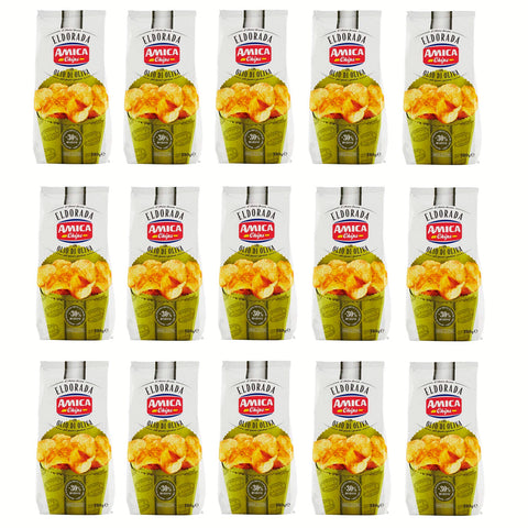 Amica Chips Eldorada con Olio di Oliva Kartoffelchips mit Olivenöl glutenfreie knusprige Kartoffel chips 15x 130g italienisch Original