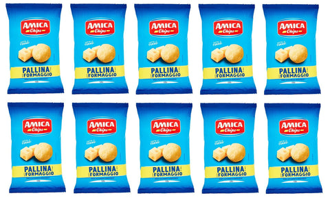 Amica chips Chips 10x Amica Chips Pallina al Formaggio Mais-Snacks mit Käsegeschmack Salziger Snack 125g Beutel 8008714006341