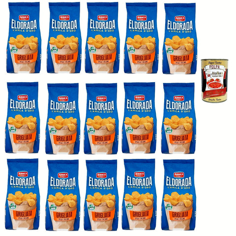 Amica chips Eldorada Grigliata Salzige Kartoffelchips mit gewelltem Schnitt glutenfreie knusprige Kartoffel chips 15x 130g italienisch Original