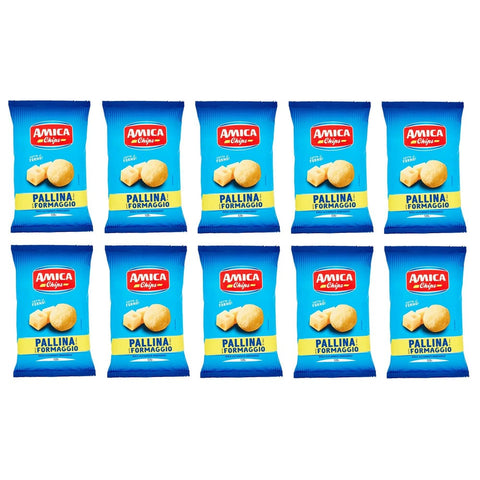 Amica chips Chips Amica chips Pallina al Formaggio Mais- mit Käsegeschmack Salziger Beutel 125 g 10x italienisch Original Kartoffelchips 8008714006341