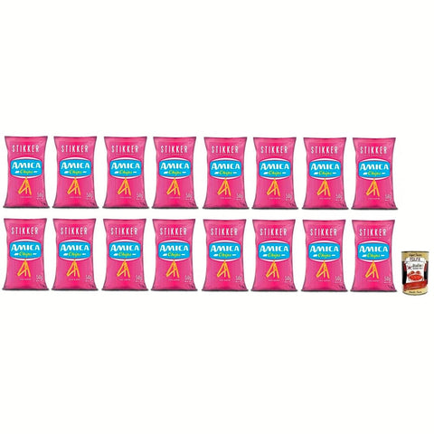 Amica Chips Chips Amica Chips Patatine Stikker,Kartoffelchips Klassische Pommes Frites Sticks,Salziger Snack Glutenfrei 50 g Beutel italienisch Original 8008714000219