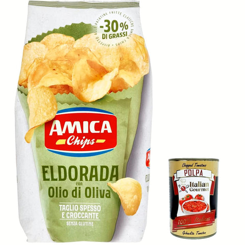 Amica chips Eldorada Chips mit Olivenöl Kartoffelchips gesalzen Kartoffel 5x130g Original italienisch Kekse