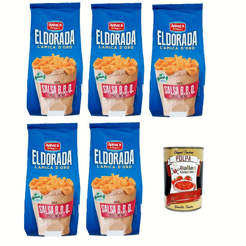 Amica Chips Eldorada Chips mit Salsa B.B.Q. Kartoffelchips gesalzen 5x 130 g Kartoffel Snack Kuchen & Backwaren italienisch Original