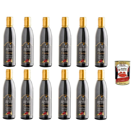 Andrea Milano- Essig Andrea Milano- Andrea Milano- Crema con Aceto Balsamico di Modena IGP Creme mit Balsamico-Essig aus Modena IGP 12x250 ml italienisch Original + kostenlos polpa 400 8032804040014