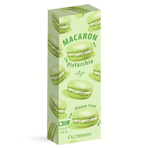 Antico Caffe' Novecento Kekse Antico Caffe' Novecento Cuorenero 3 Macaron Pistaziengeschmack | Glutenfreies Macaron im Koffer | Pistazien Macaron Geschmack | Pistazien Sahne Kekse 42 Gramm italienisch Original 8019980029231
