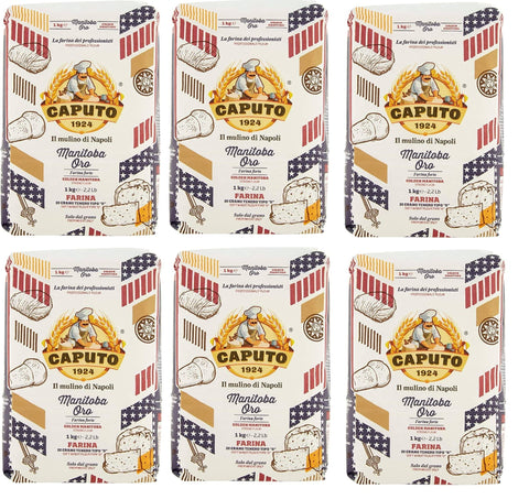 Antimo Caputo Brot 6x Farina Molino Caputo Manitoba oro Pizza Napoli Pizzamehl Pizza Mehl 1kg 8014601034168
