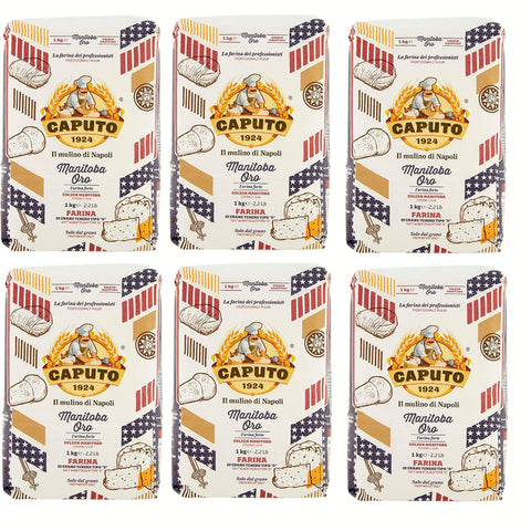 Molino Caputo Farina Manitoba oro Pizza Napoli Pizzamehl Pizza Mehl 6x1kg Original italienisch Gebäck