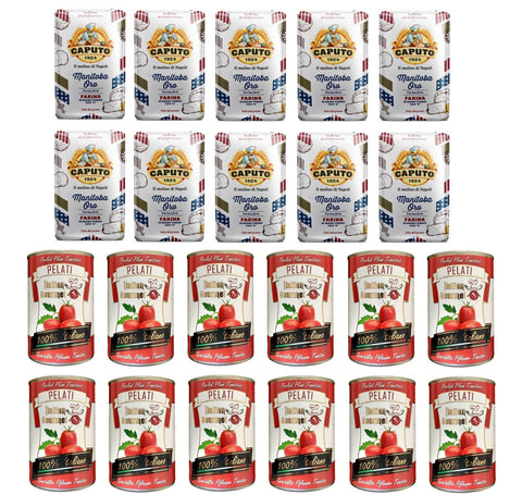 Antimo Caputo Brot Testpaket Caputo Manitoba Oro Pizzamehl Mehl ( 10 x 1Kg ) + Italian Gourmet 100% italienische geschälte Tomaten dosen ( 12 x 400g ) 8014601034168