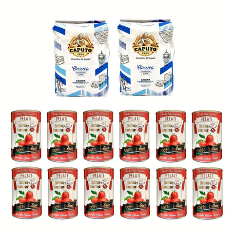 Caputo Classica Pizzamehl Mehl ( 2 x 5Kg ) Testpaket Original italienisch inkl. Italian Gourmet 100% italienische geschälte Tomaten dosen ( 12 x 400g )