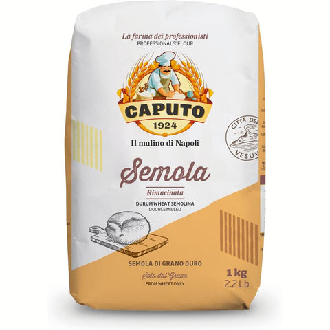 Antimo Caputo Caputo Il Mulino di Napoli Semola rimacinata di Grano Duro Durum Weizengieß, hohe Elastizität, Grieß für Pizza 6x 1 kg Original italienisch