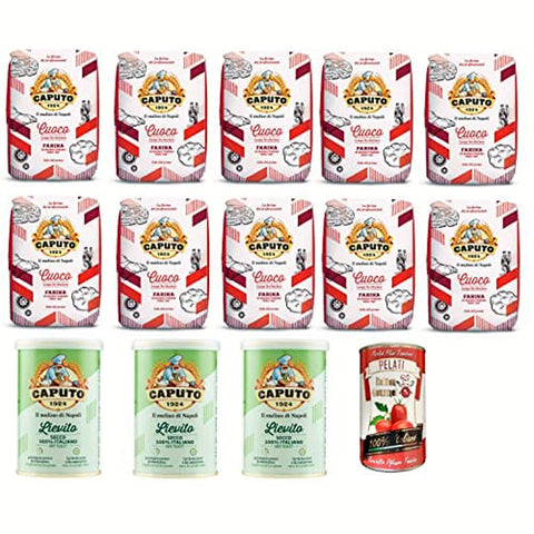 Caputo TESTPAKET Farina Cuoco Pizzamehl Lievito Secco Trockenhefe 10x1kg Original italienisch Zutat