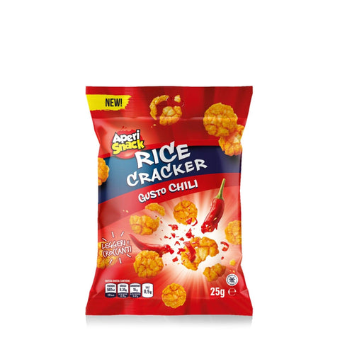 Aperisnack Taralli AperiSnack Rice Cracker gusto Chili Puffreis-Snack Einzelportionsbox 20 Stück x 25 g
