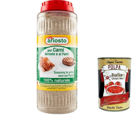 ariosto Gewürzmischungen Ariosto per carni, arrosto ai ferri, Gewürz für gebratenes und gegrilltes Fleisch, 1000g + Italian Gourmet Polpa 400g 8006390001155