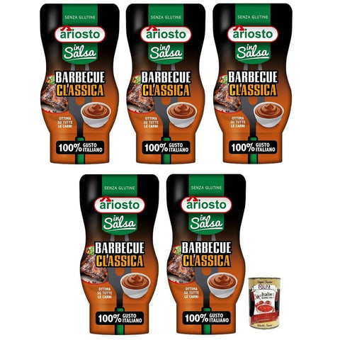 Ariosto Salsa Barbequesaucen Ariosto Salsa Barbecue Classica Klassische BBQ-Sauce glutenfrei mit einem würzigen und rauchigen Geschmack 100% italienischer Tomaten 315-g-Squeeze Flasche 5x 8006390051013