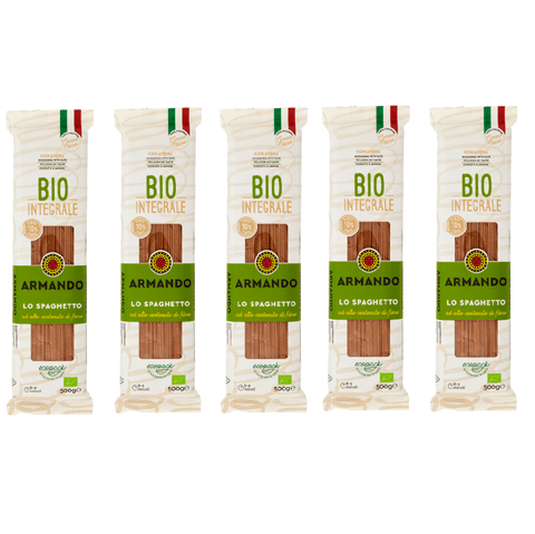 Armando pasta 5x Armando Spaghetto Integrale biologica  Bio-Vollkornnudeln 500gr 8005709206052