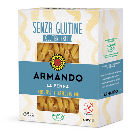 Armando pasta Armando La Penna senza glutine Italienische glutenfreie Pasta 400g 8005709209527