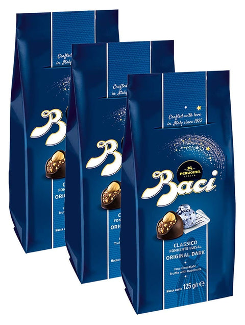 BACI LINGERIE Riegel BACI Premium Beutel, 10 Pralinen mit dunkler Schokolade und Haselnussfüllung, 3er Pack (3 x 125g) 8000300389067