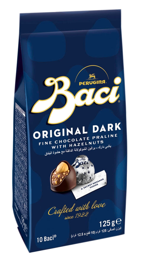 BACI Riegel BACI Premium Beutel, 10 Pralinen mit dunkler Schokolade und Haselnussfüllung, 1er Pack (1 x 125g) 8000300389067