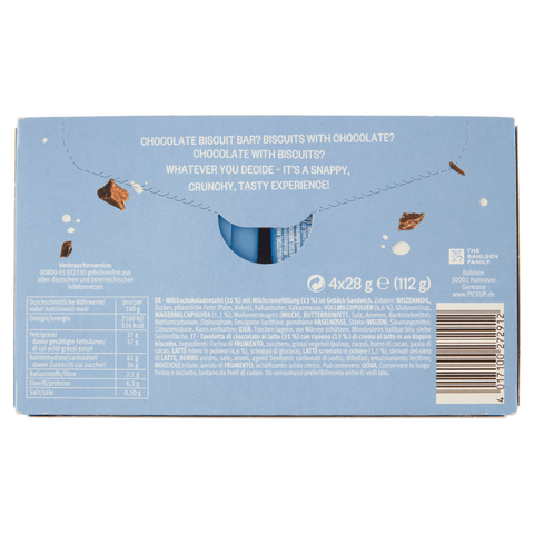 Bahlsen Getreideriegel MHD 01/05/2025 Bahlsen Pick Up! Choco & Milk 128g Keks (4x28g) 4017100272912